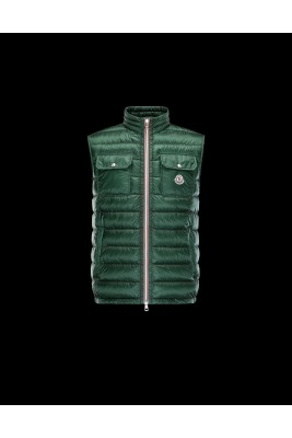 2017 New Style Moncler Unisex Down Vests Zip Green