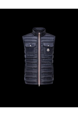 2017 New Style Moncler Unisex Down Vests Zip Style Navy