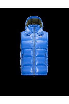 2017 New Style Moncler Maya Winter Mens Down Vests Fabric Smooth Blue