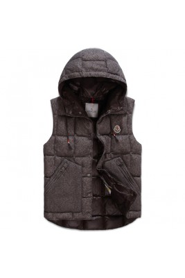 2017 New Style Moncler Men Vest Sleeveless Single Breasted Deep Grey