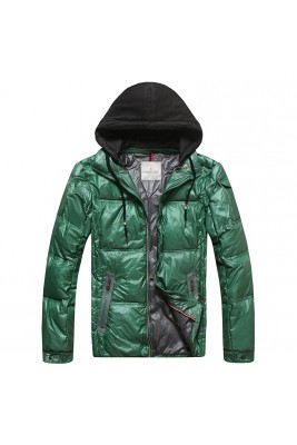 2017 New Style Moncler Branson Classic Men Down Jackets With Hat Green
