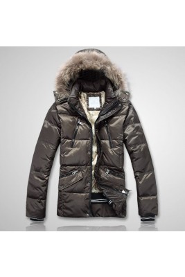 2017 New Style Moncler Down Style Jackets Men Zip Hooded Coffee