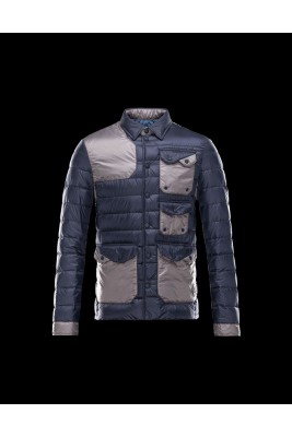 2017 New Style Moncler Eusebe Mens Down Jackets Multi Pocket Blue