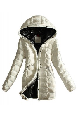 Moncler Coats Women Breasted Pure Color White