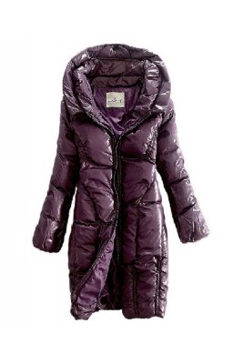 Moncler Down Women Coats Zip Style Long Porpora