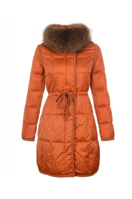 Moncler For Women Coat Euramerican Style Long Orange