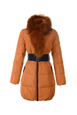 Moncler Lievre Womens Coat Designer Long Orange