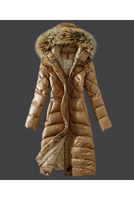 2016 Moncler Down Coat Women Hooded Windproof Light Tan