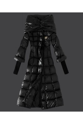 2016 Moncler Down Coat Women Stand Collar Slim Black