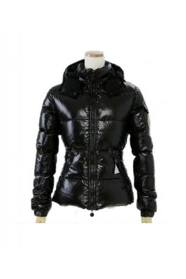 Moncler Badia Very Shiny Womens Down Jackets Black