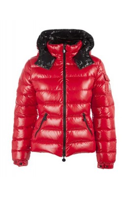Moncler Bady Winter Women Down Jacket Zip Hooded Army Red