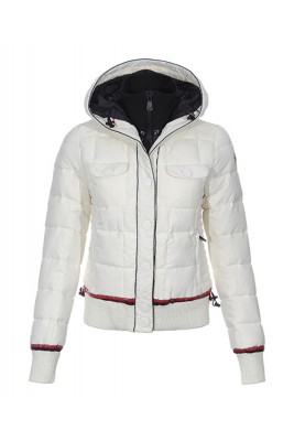 Moncler Down Jackets Winter Women Zip Hooded White
