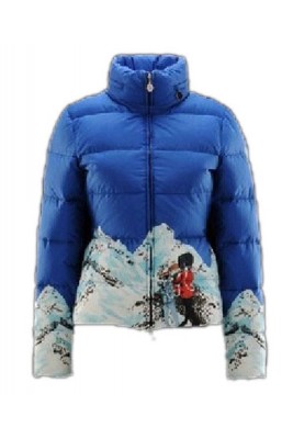 Moncler Illustrated Top Quality Jacket Women Blue Short