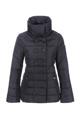 Moncler Johanna Featured Jackets Women Slim Stand Collar Black