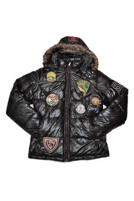 Moncler Multiple Logo Men And Women Down Jacket Hooded Coffee