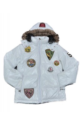 Moncler Multiple Logo Men And Women Down Jacket Hooded White