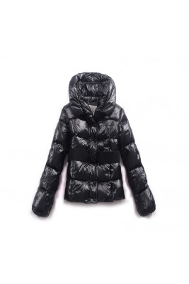 Moncler Womens Jackets Double-Breasted Decorative Belt Black