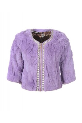 2016 Moncler Fashion Women Jackets Warm Fur Purple
