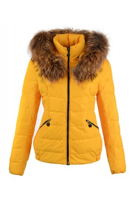 2016 Moncler Jackets For Women Detachable Cap Yellow