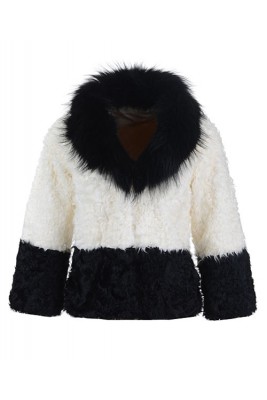 2016 Moncler Latest Fashion Jackets Women Fur Black White