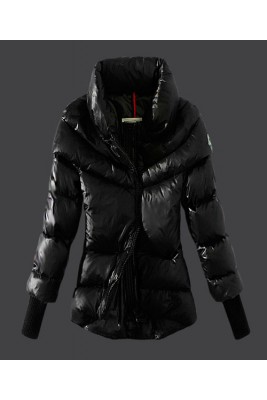 2016 Moncler Windproof Womens Jackets Stand Collar Black