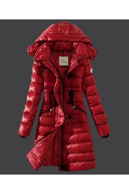 2016 Moncler Winter Down Coat Women Hooded Slim Red