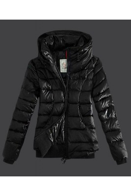 2016 Moncler Winter Jackets Womens Zip Stand Collar Black