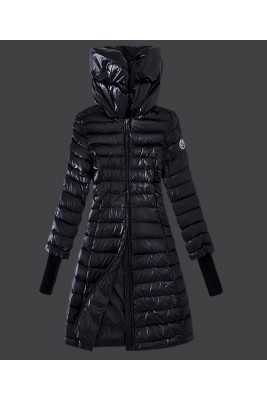 2016 Moncler Women Coat High Stand Collar Windproof Black