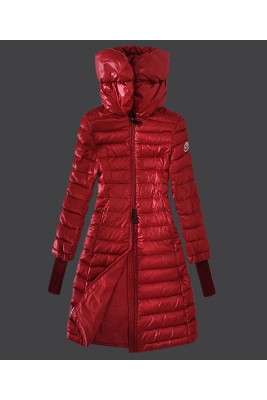 2016 Moncler Women Coat High Stand Collar Windproof Red
