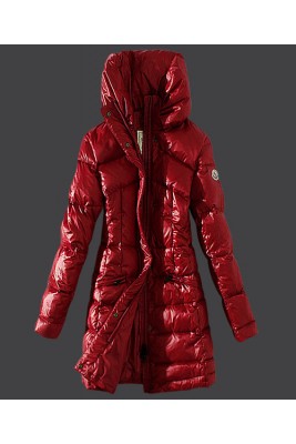 2016 Moncler Womens Coats Stand Collar Windproof Red