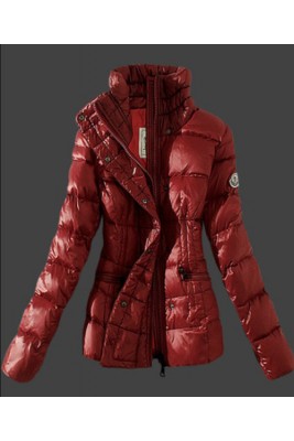 2016 Moncler Womens Down Jackets Stand Collar Red