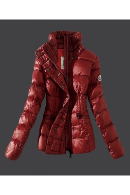 2016 Moncler Womens Down Jackets Stand Collar Slim Red