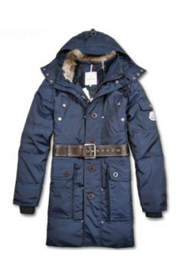 Moncler Down Coats Mens Mid-Length Hooded Blue