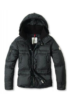 Moncler Top Quality Down Jackets Men With Hooded Zip Black