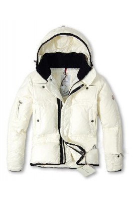 Moncler Top Quality Down Jackets Men With Hooded Zip White
