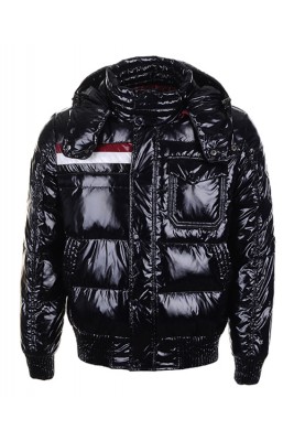 Moncler Winter Classic Men Jackets Fabric Smooth Shiny Black