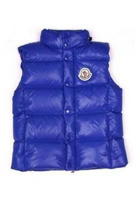 Moncler Unisex Down Vests Quilted Warmer Body Navy Blue