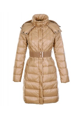 Moncler Cheap Down Coats Women Belt Decoration Khaki