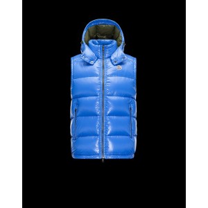 2017 New Style Moncler Maya Winter Mens Down Vests Fabric Smooth Blue