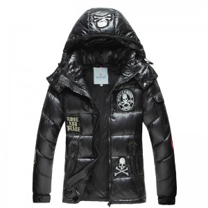 2017 New Style Moncler Classic Mens Down Jackets Black With Skull