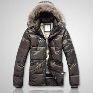 2017 New Style Moncler Down Style Jackets Men Zip Hooded Coffee