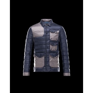 2017 New Style Moncler Eusebe Mens Down Jackets Multi Pocket Blue