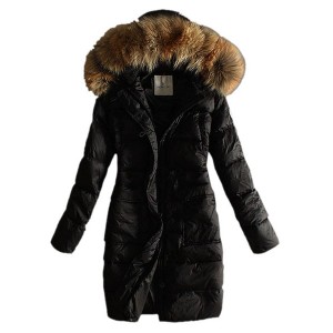 Moncler Coats Women With Belt Pure Black Long