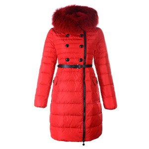Moncler Herisson Fashion Coat Womens Long Red
