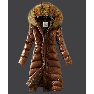2016 Moncler Down Coat Women Hooded Windproof Coffee
