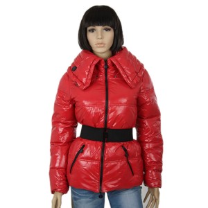Moncler Aliso Designer Womens Down Jackets With Belt Dark Red