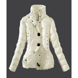 2016 Moncler Down Jackets Womens Stand Collar White