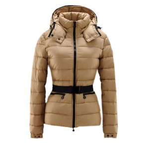 Moncler Bea Euramerican Style Women Jackets Zip Belt Khaki