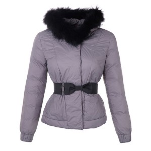 Moncler Fashion Leisure Jacket Women Long Sleeve Belt Grey