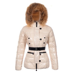Moncler Gene Design Down Jackets Womens Decorative Belt Beige